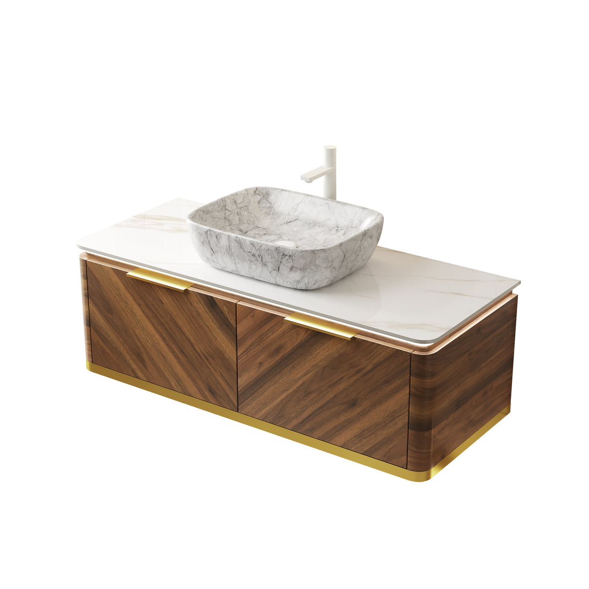 DIPA 48" Wall-Mounted Carrara Bathroom Vanity