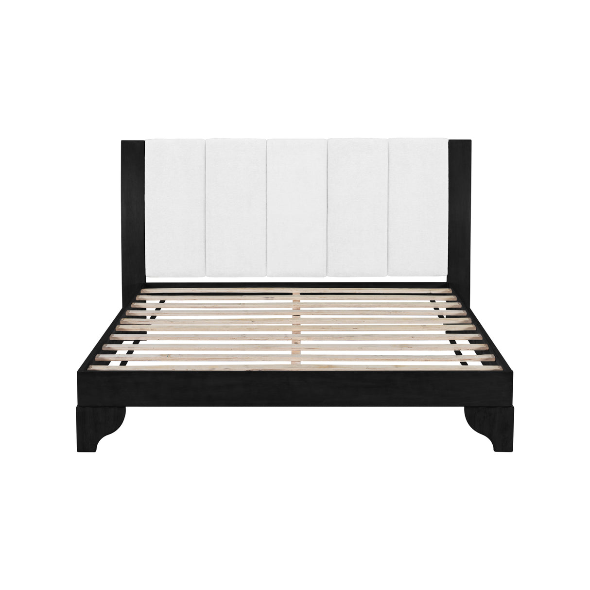 Queen Size Bed Frame in Black & White Pine