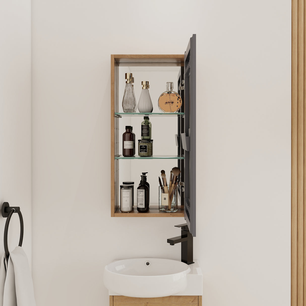 14'' Bathroom Mirror Cabinet with Storage