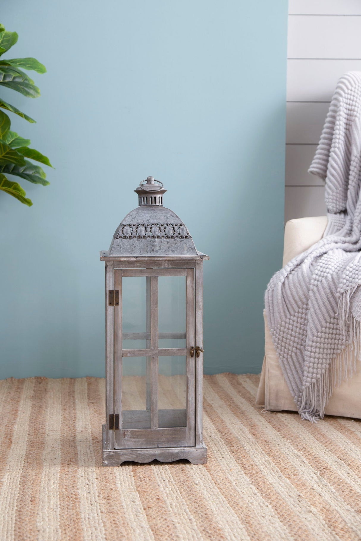 Wooden Candle Lantern Decorative Set for Indoor and Outdoor Use
