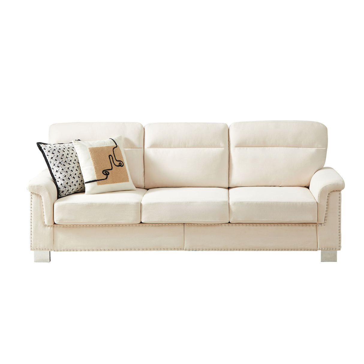 3 Seater Elegant Stationary Sofa