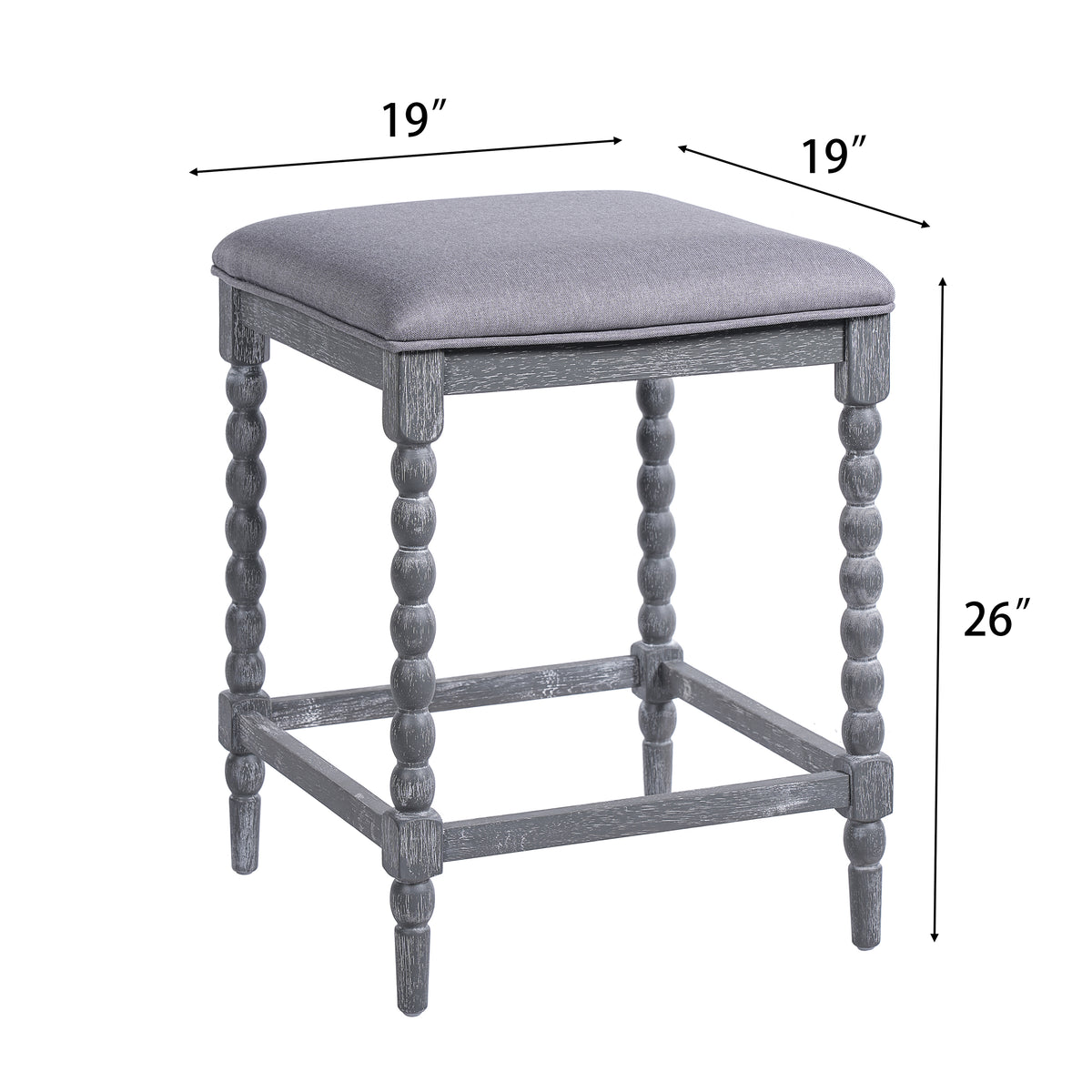 26" Counter Stools Set of 4 with Upholstered Seat
