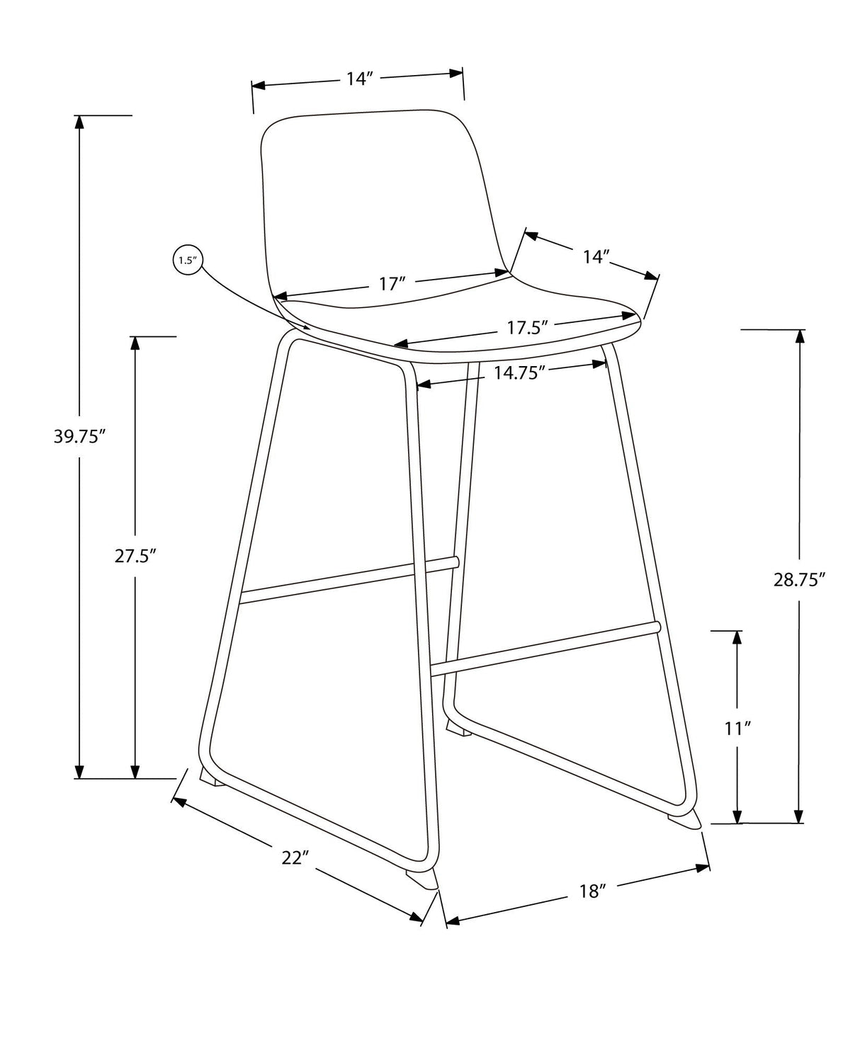 Office Chair, Bar Height, Standing, Computer Desk, Work, Leather Look, Contemporary, Modern - Best Buy Furniture