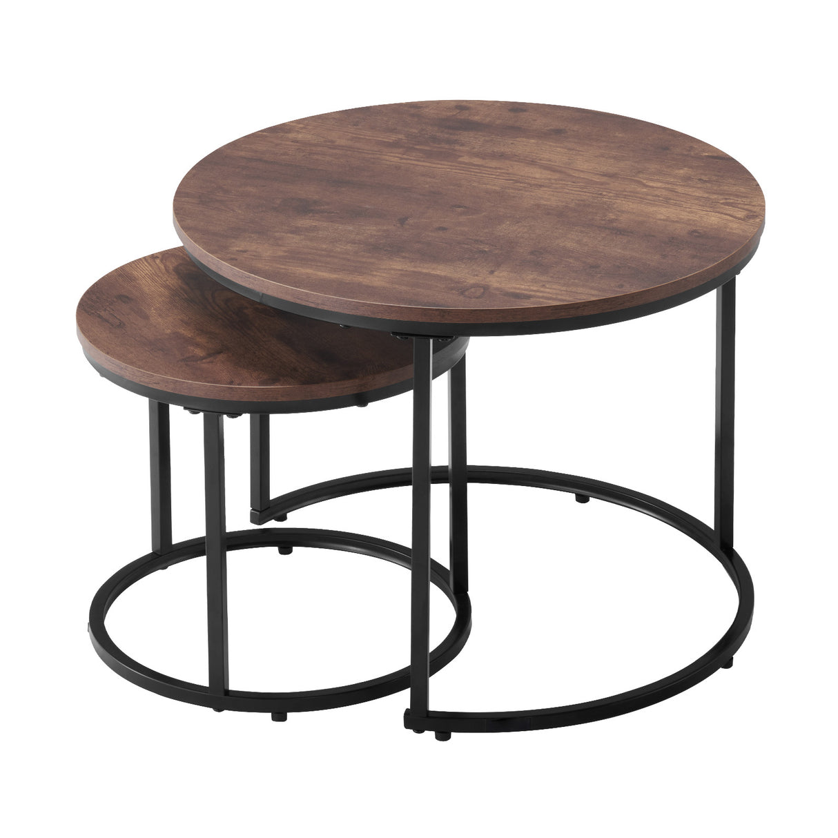 Nesting Coffee Table Set of 2, 23.6 in Round Coffee Tables