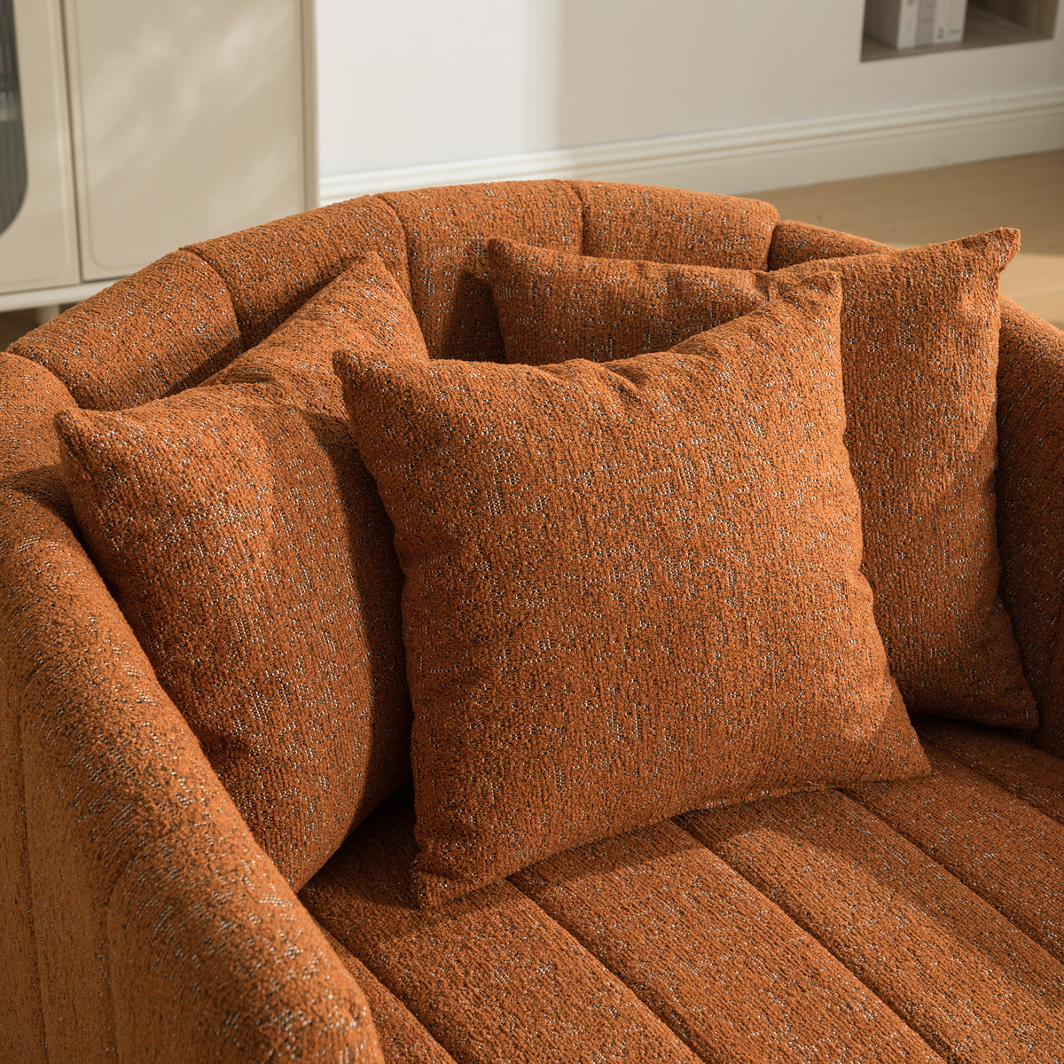 39"W Upholstered Oversized 360° Swivel Accent Barrel Chair