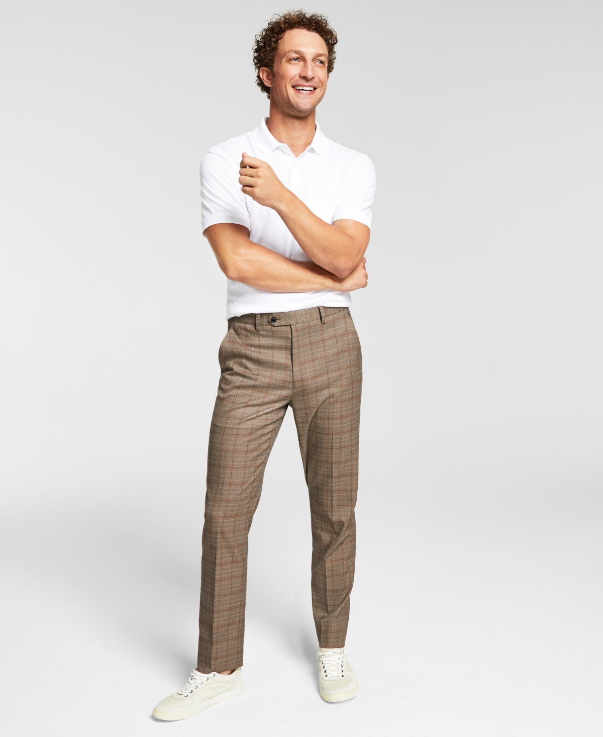 Alfani Men's Slim Fit Suit Pants Brown