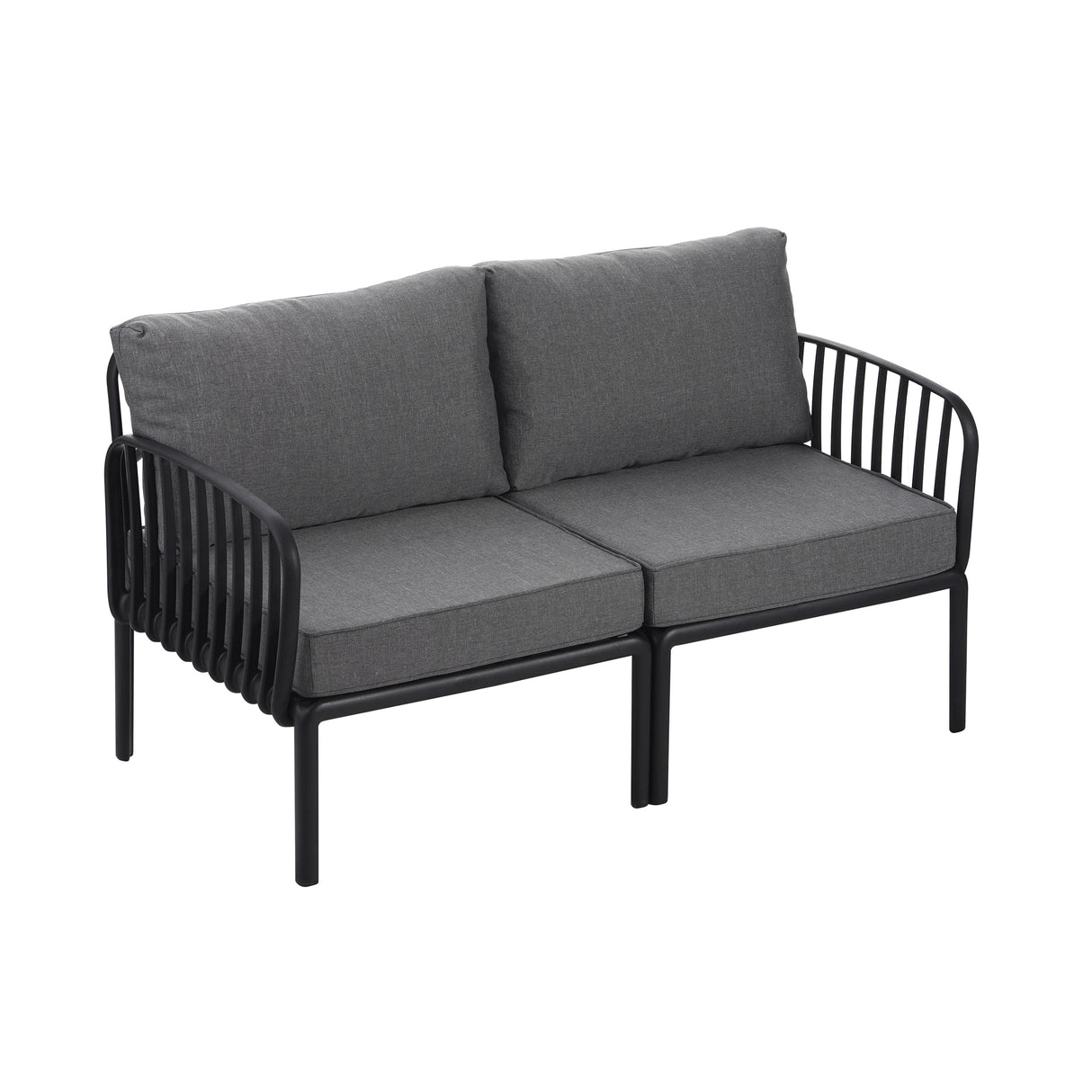 3 Piece Patio Conversation Sets, Modern Outdoor Patio Sectional Furniture Set with Square Coffee Table