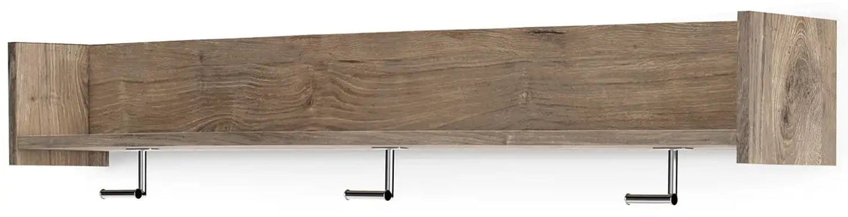 Oliah - Wall Mounted Coat Rack w/Shelf - Natural - Best Buy Furniture