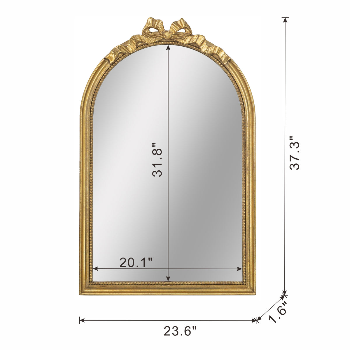 40.2" x 29.9" Baroque Style Wall Mirror
