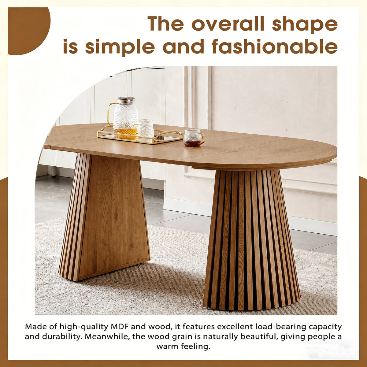 Wooden Flexible and Extendable Dining Table