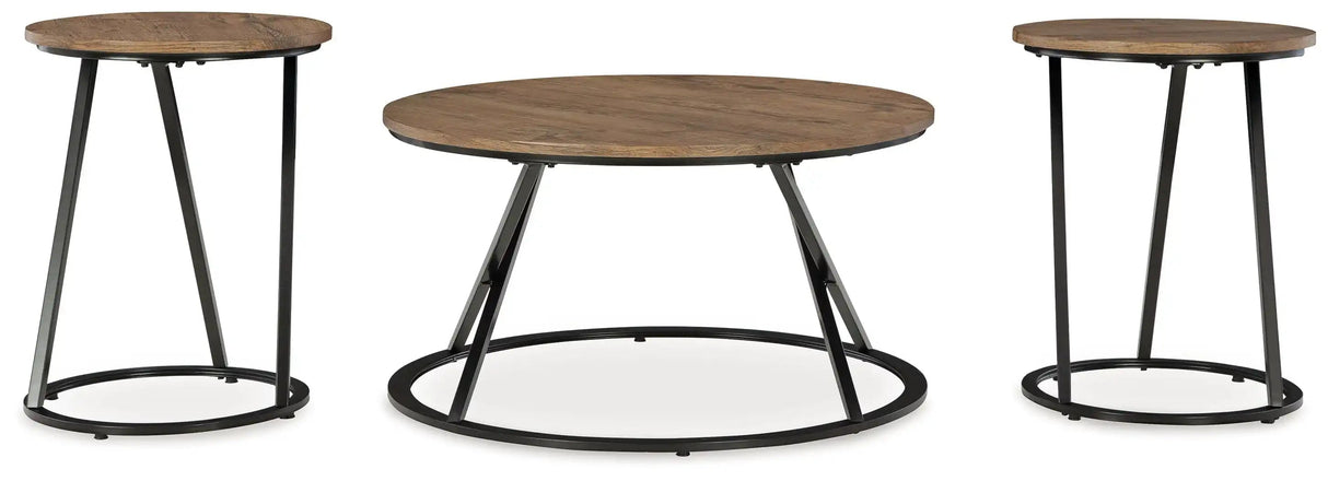 Cassbryn - Occasional Table Set (Set of 3) - Brown / Black - Best Buy Furniture