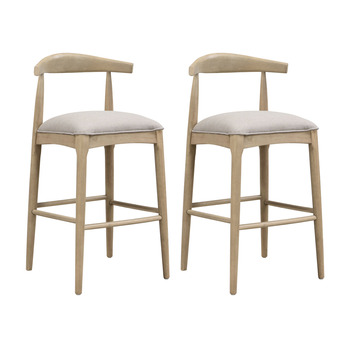 Bar Stool in Pebble Fabric (Set of 2)