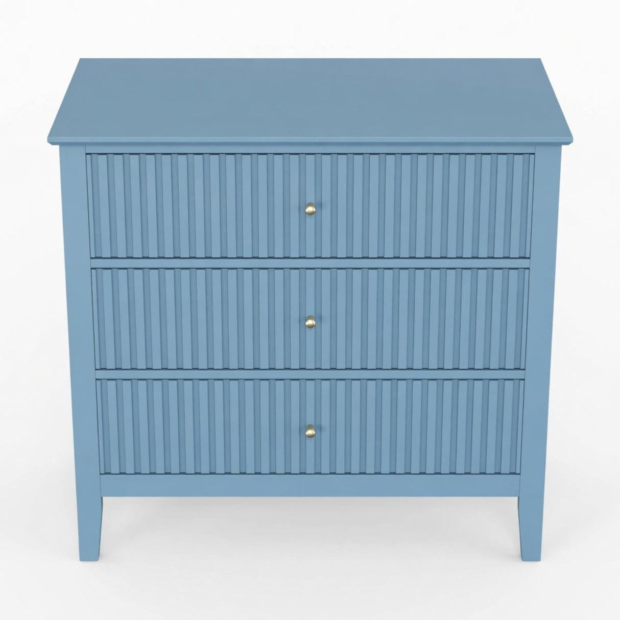 Fluted 3 Drawer Nightstand With Soft Close Slides