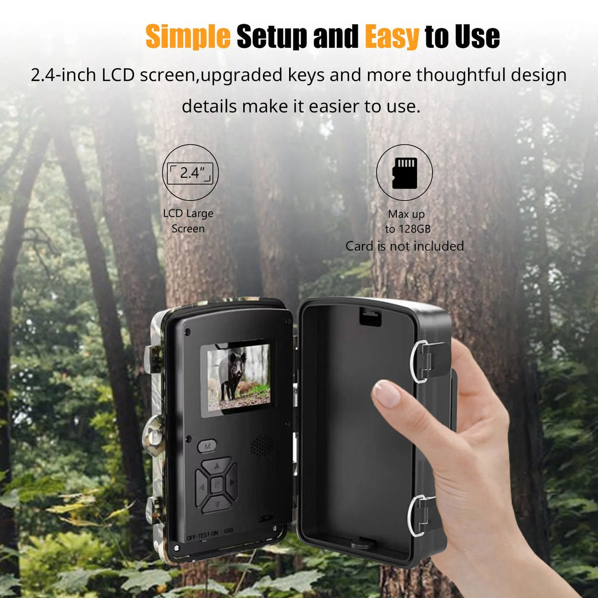1080P Trail Camera 16MP Night Vision Wildlife Hunting Camera IP66 Waterproof