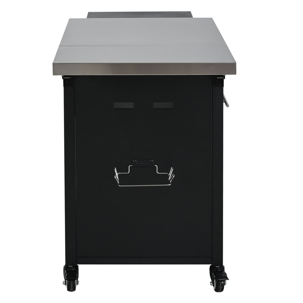 Foldable Outdoor Prep Station BBQ Cart With Trash Rack
