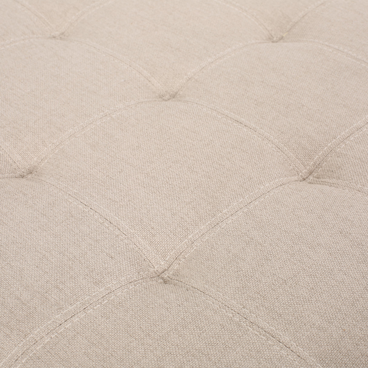 Upholstered Tufted Fabric Storage Ottoman, Wheat