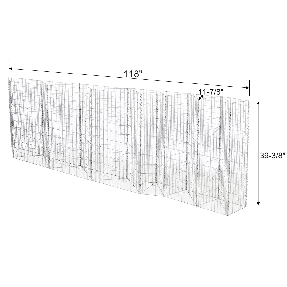 Galvanized Steel Tall Gabion Basket with Multiple Compartments
