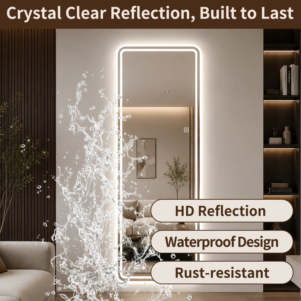 65" x 21" LED Full Length Mirror