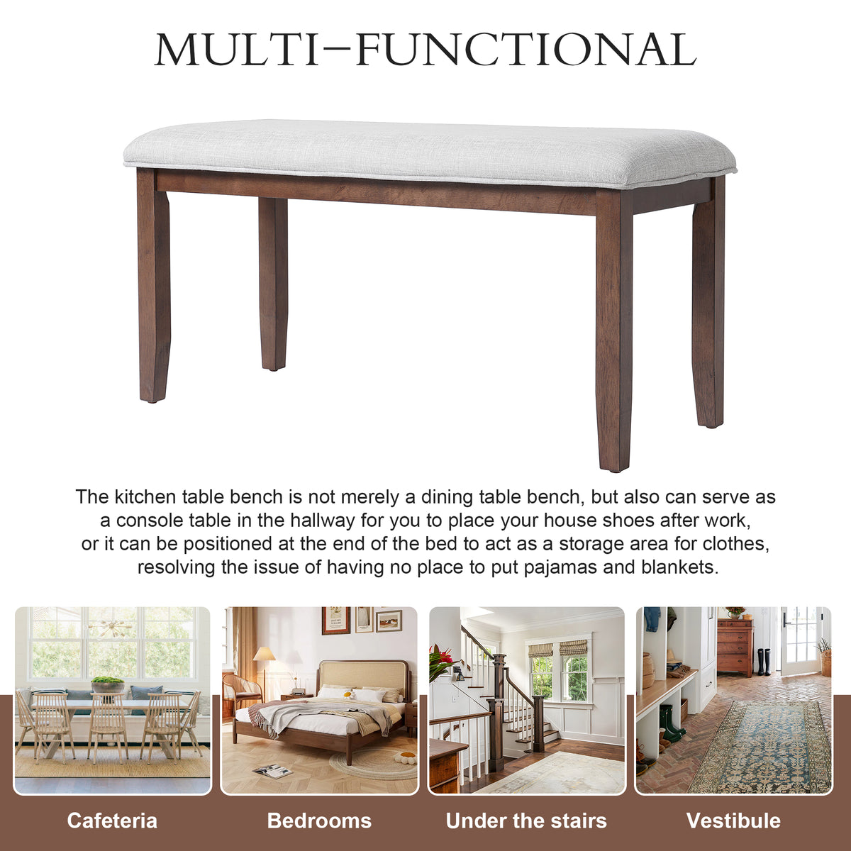 Upholstered Bench for Bedroom and Living Room