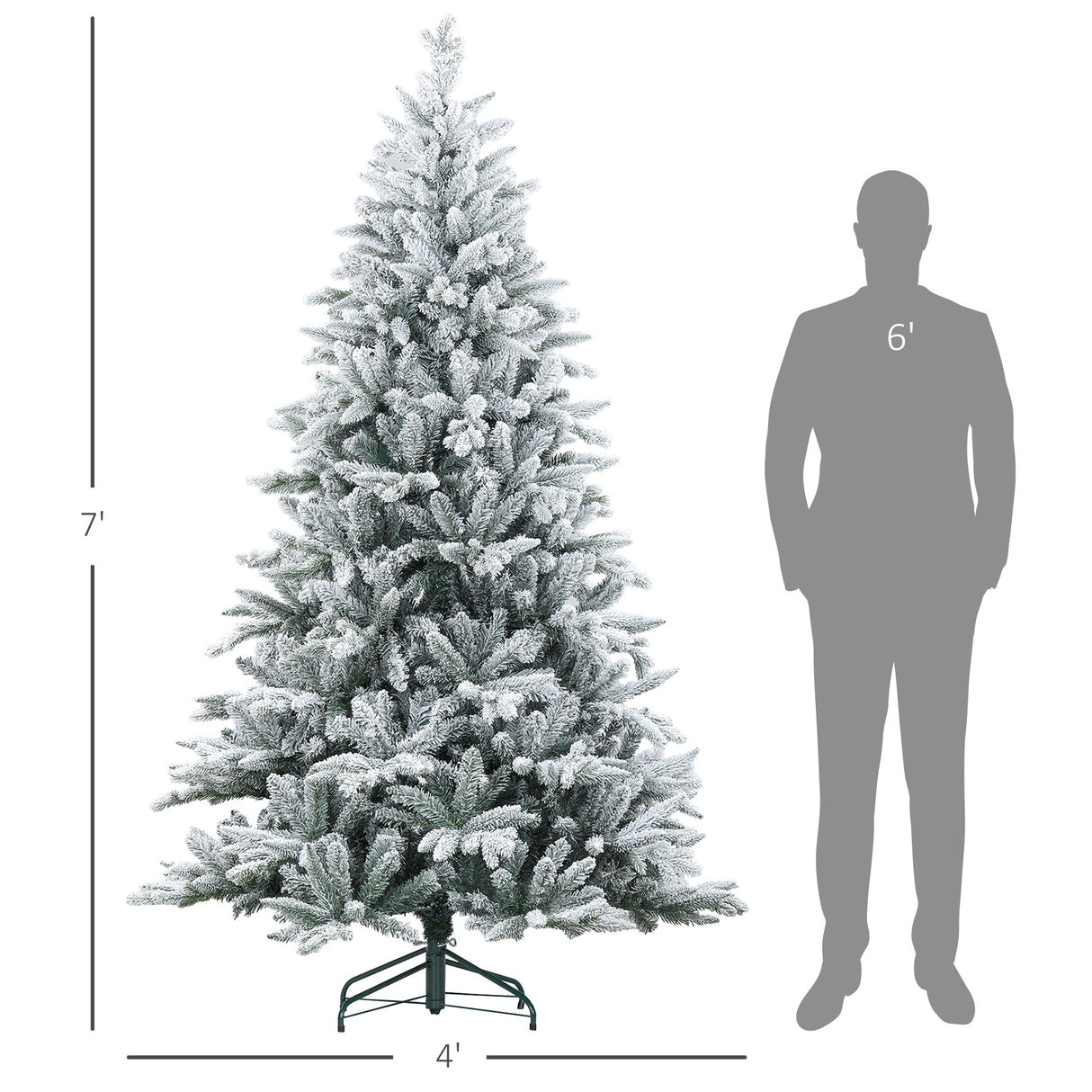 Hinged Xmas Tree - Artificial Flocked Christmas Tree