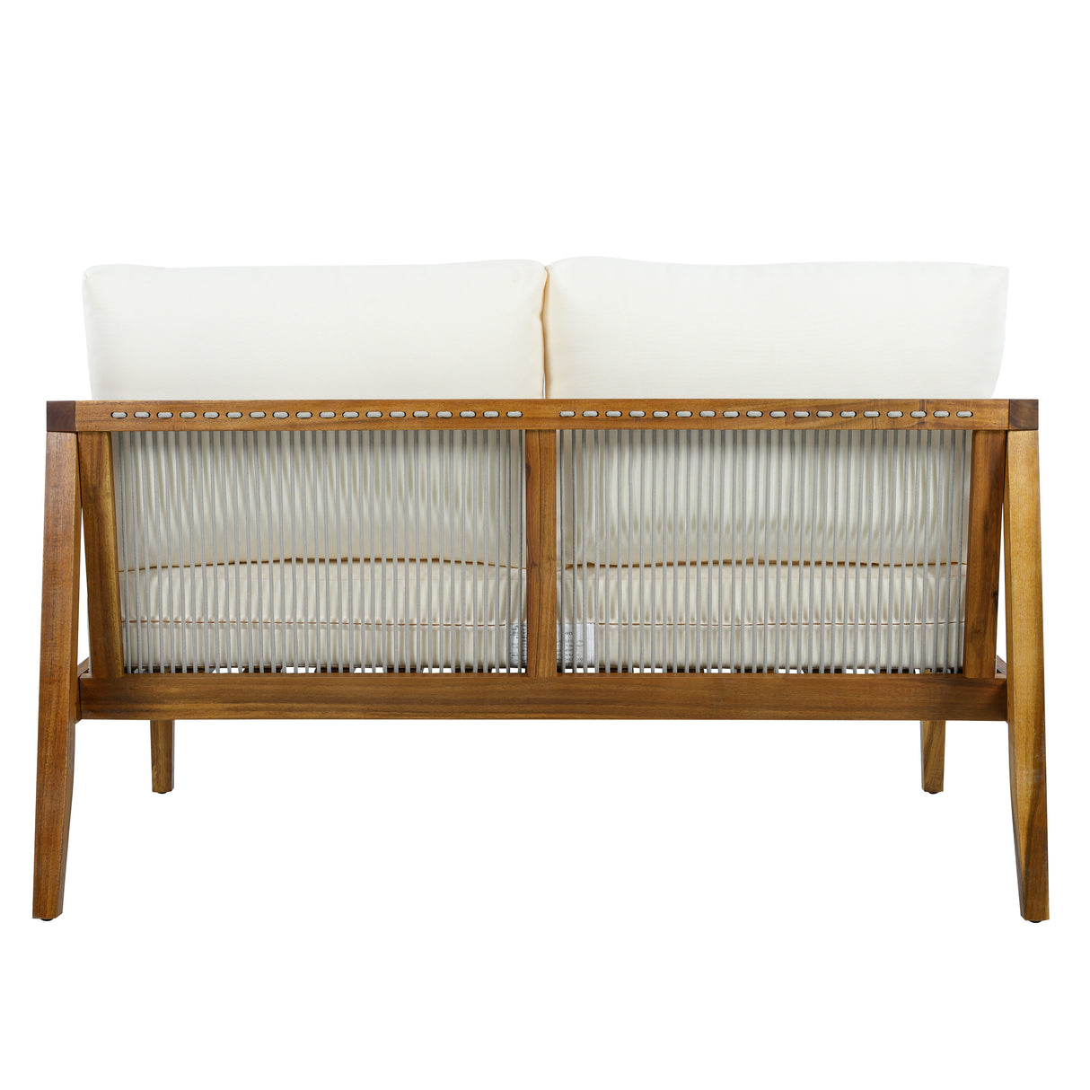 Outdoor 4-Piece Sofa Set, Acacia Wood Frame with Rope Detail, Water-Repellent