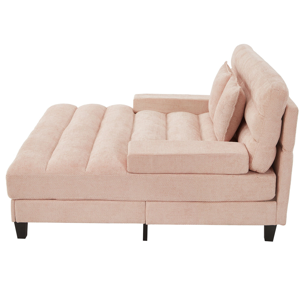 Chaise Bed Lounge Sofa Chair With Adjustable Backrest And LED Light Strip