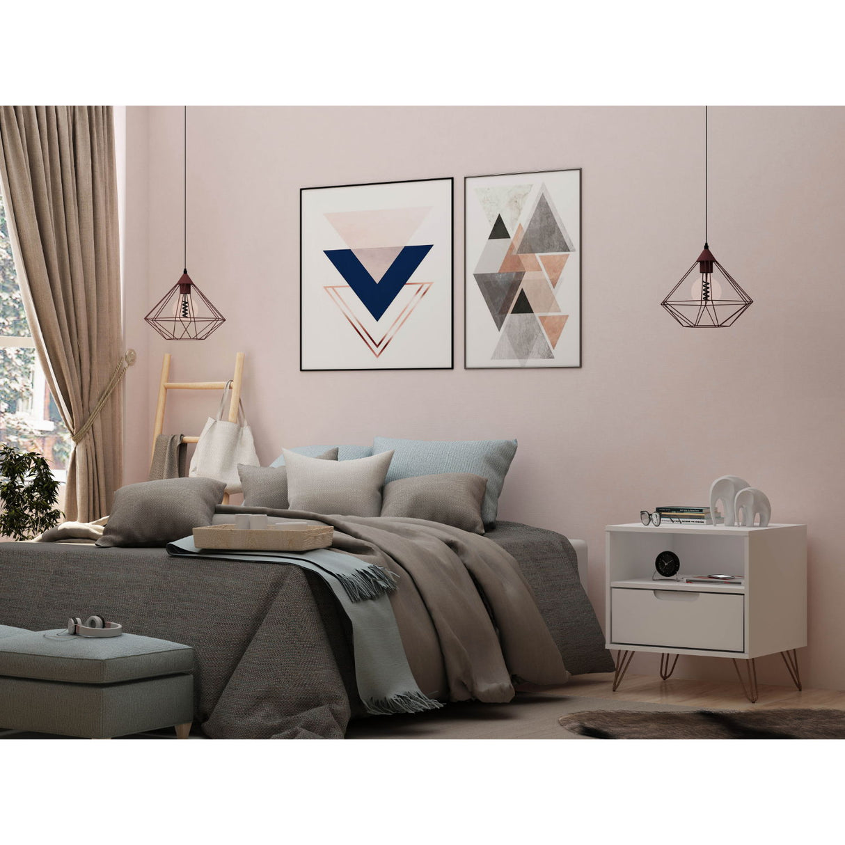 Rockefeller - Nightstand With 1 Drawer - White