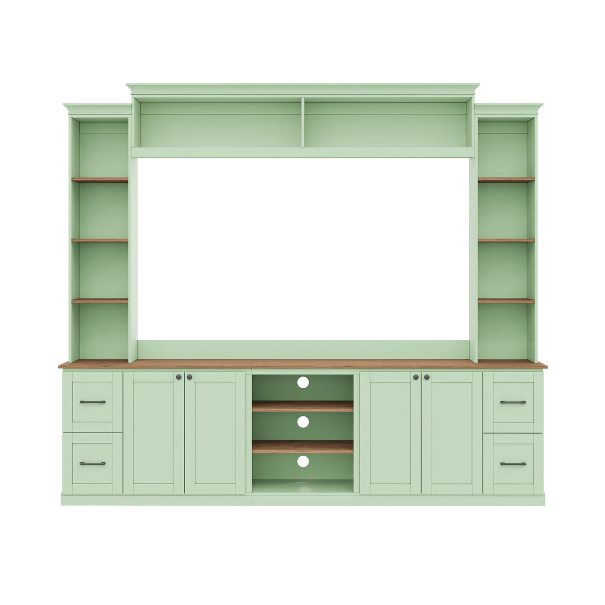 4-in-1 Entertainment Center Wall Unit with Bookshelf for TVs Up to 70"