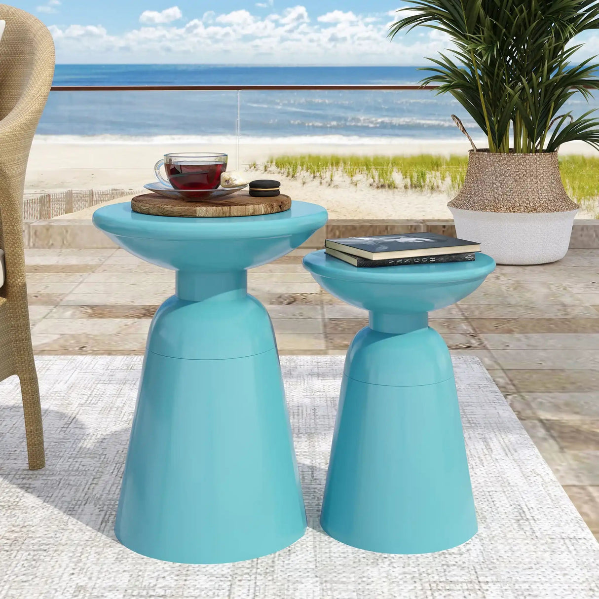 Serenita - Outdoor Side Tables With Flared Design (Set of 2) - Best Buy Furniture