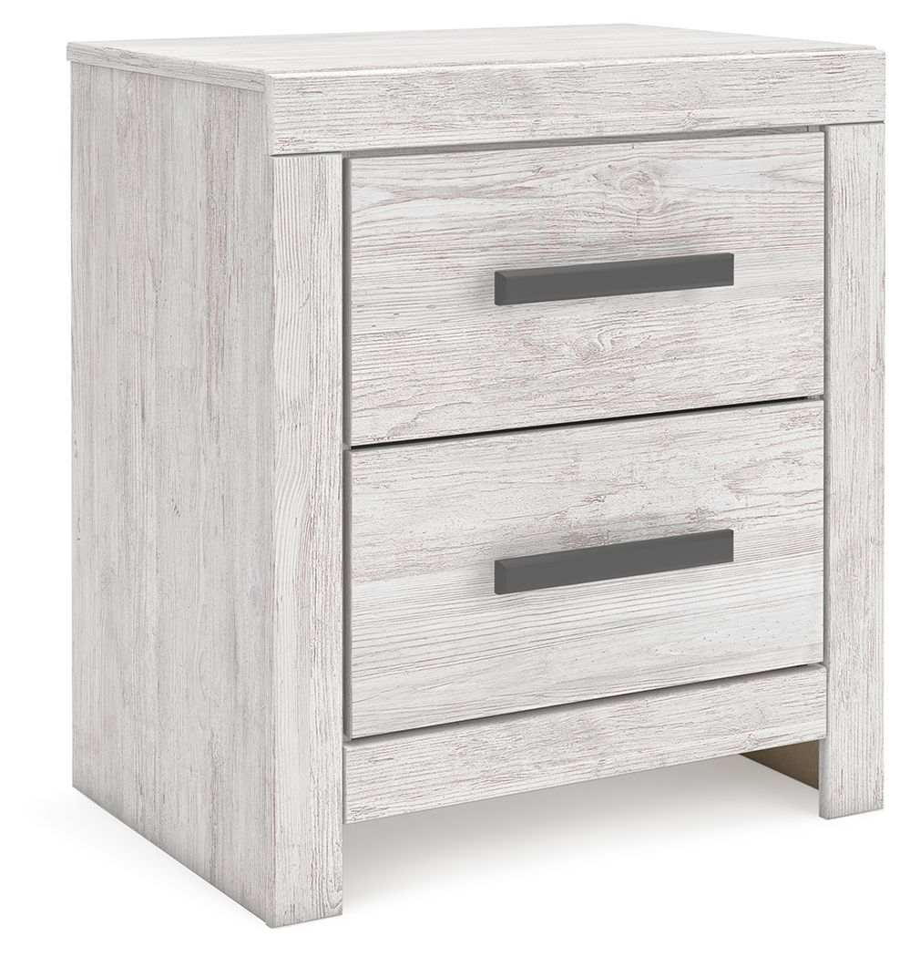 Cayboni - Two Drawer Night Stand - Whitewash - Best Buy Furniture