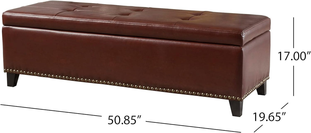 Large Upholstered Ottoman with Storage