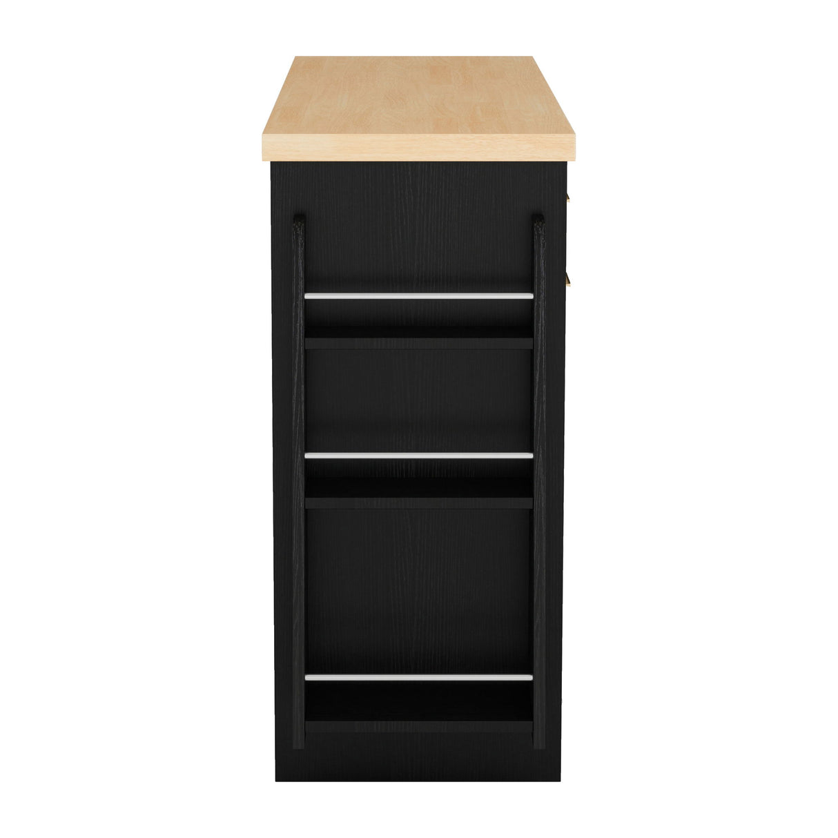 Kitchen Sideboard With Sliding Door Cabinet, 3 Tier Spice Rack