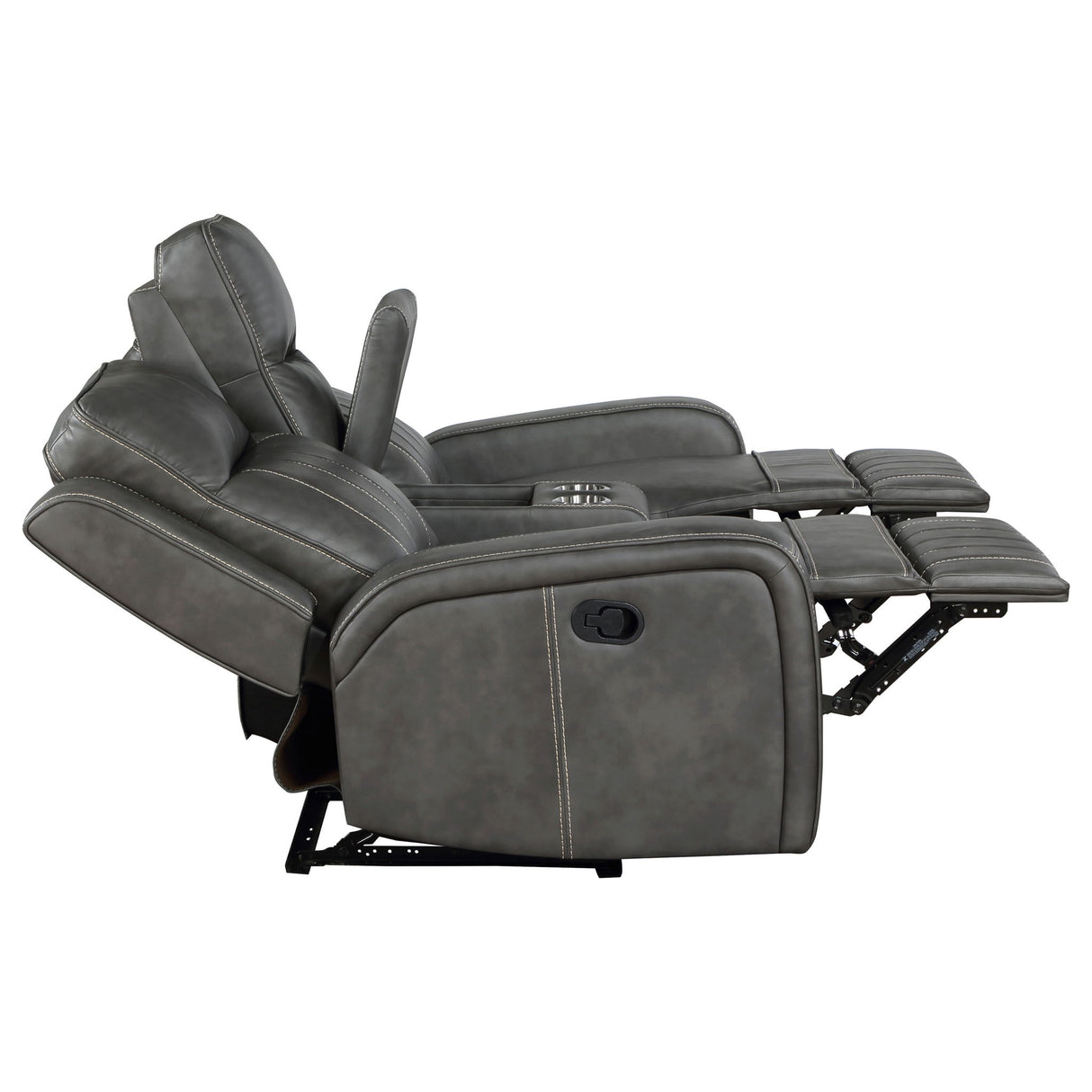 Forrest - Motion Reclining Loveseat With Console - Gray