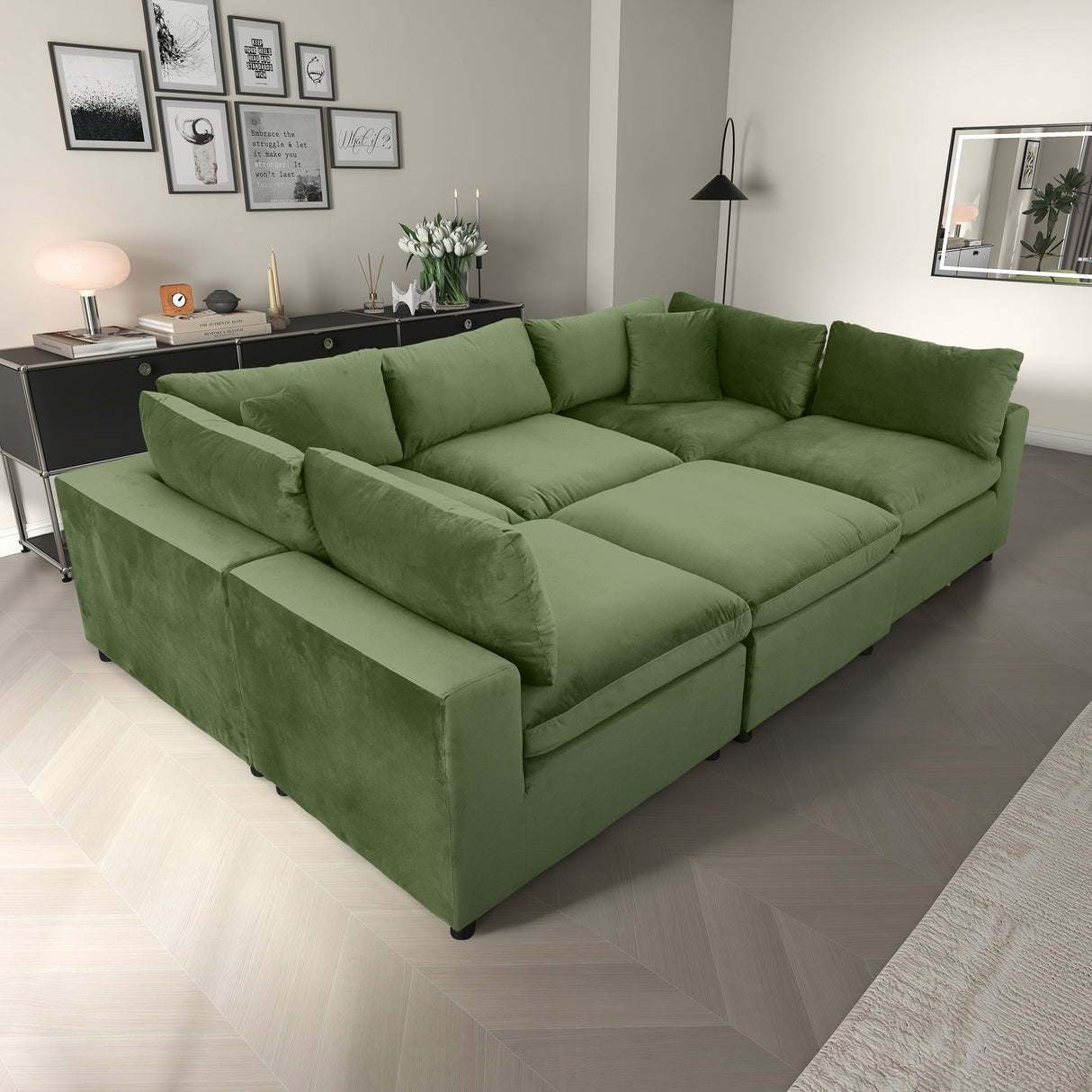 Hayward Olive Sectional Sofa
