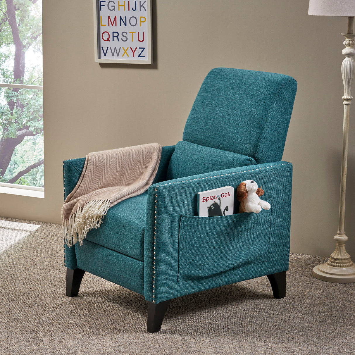 Kiersten - Contemporary Fabric Pushback Recliner - Best Buy Furniture