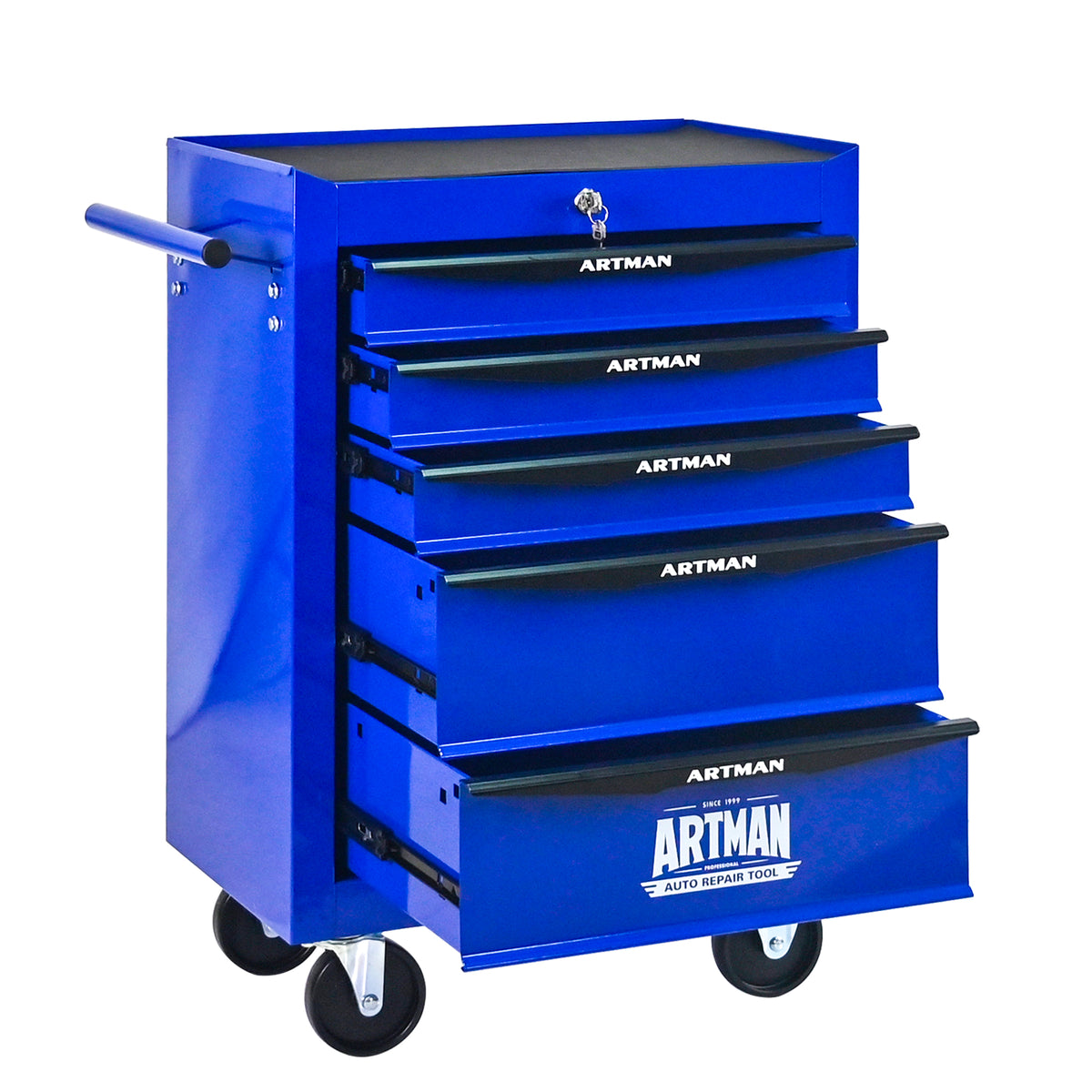5-Drawer Rolling Metal Tool Chest - Purple