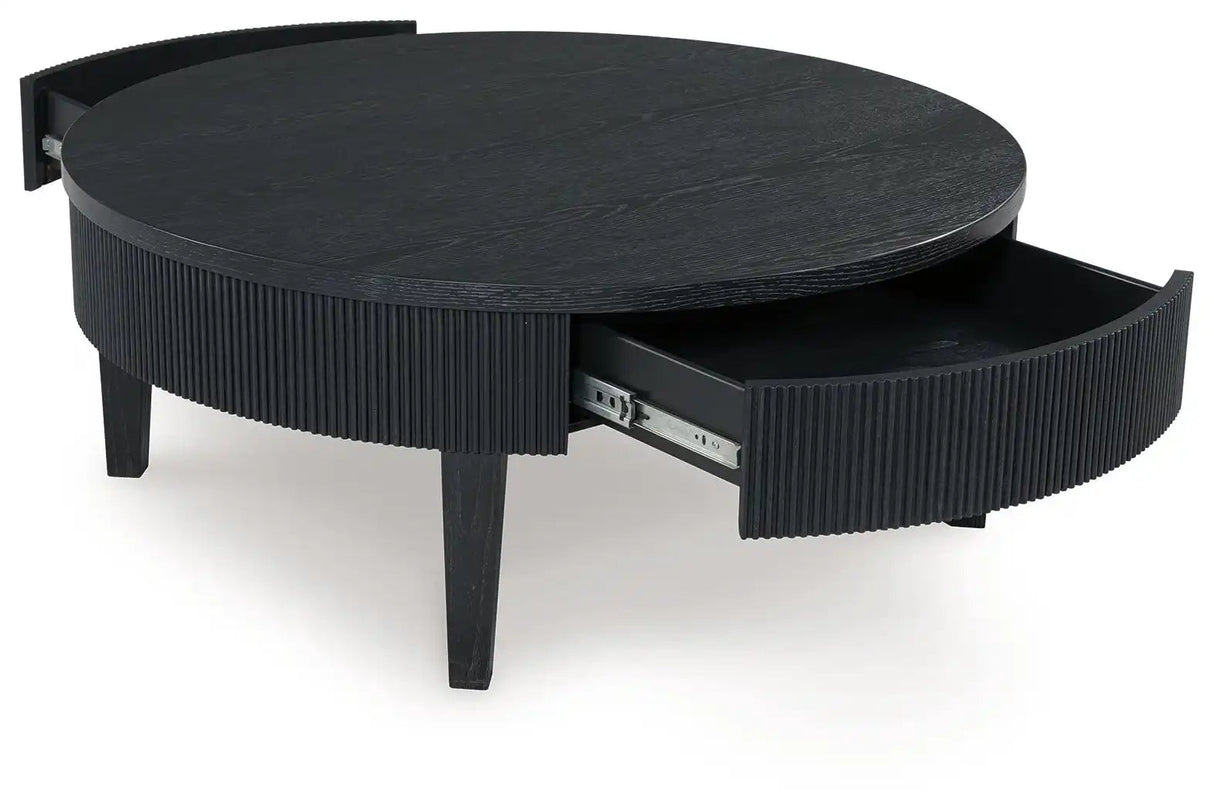 Marstream - Round Cocktail Table - Black - Best Buy Furniture