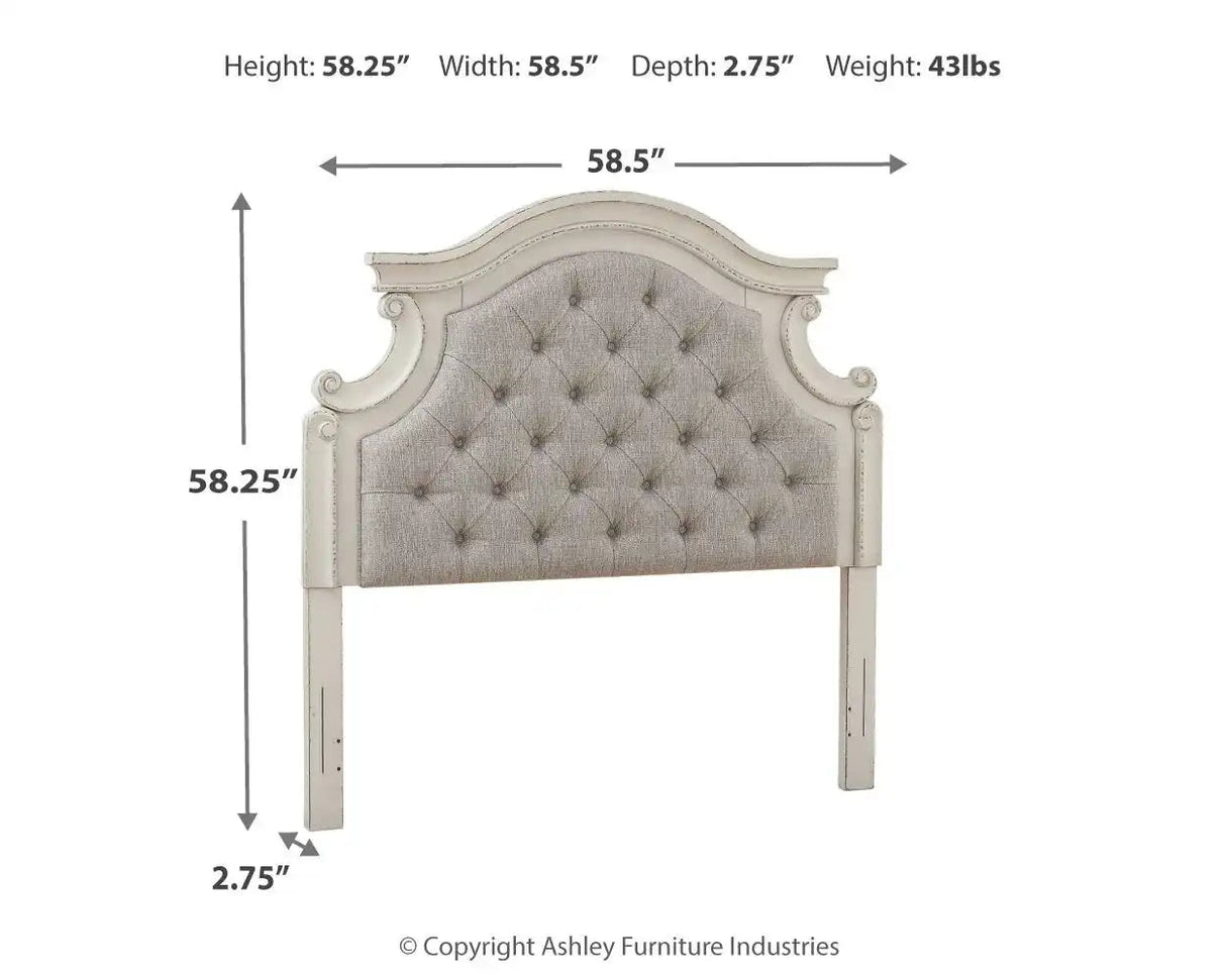 Realyn - Full UPH Panel Headboard - Chipped White - Best Buy Furniture