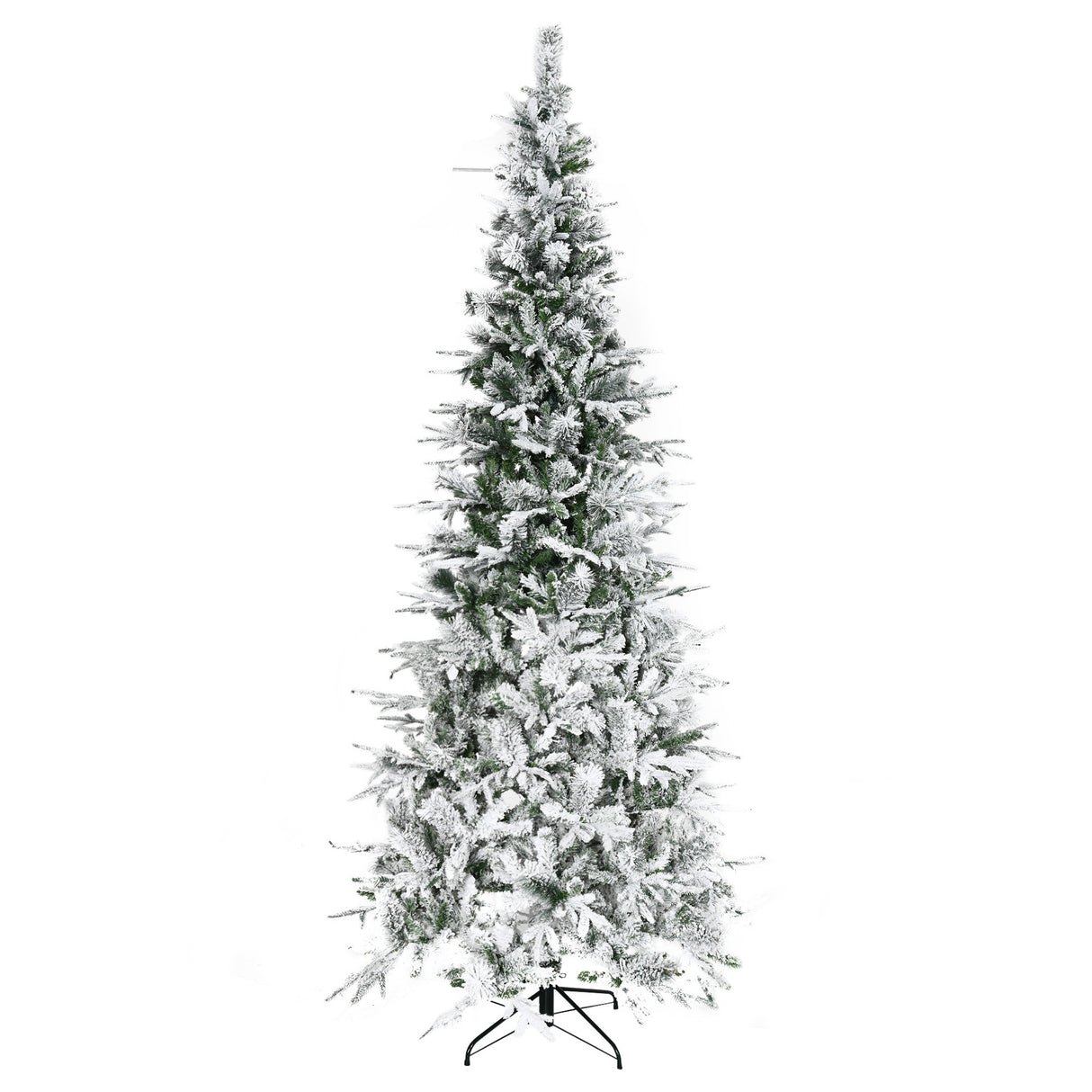 HOMCOM 9' Unlit Snow Flocked Pine Artificial Christmas Tree