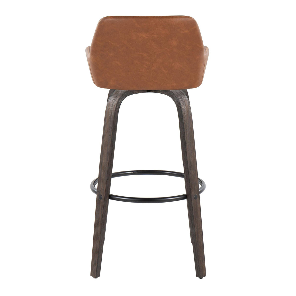 Daniella - Contemporary Fixed Height, Barstool With Swivel With Round Footrest (Set of 2)