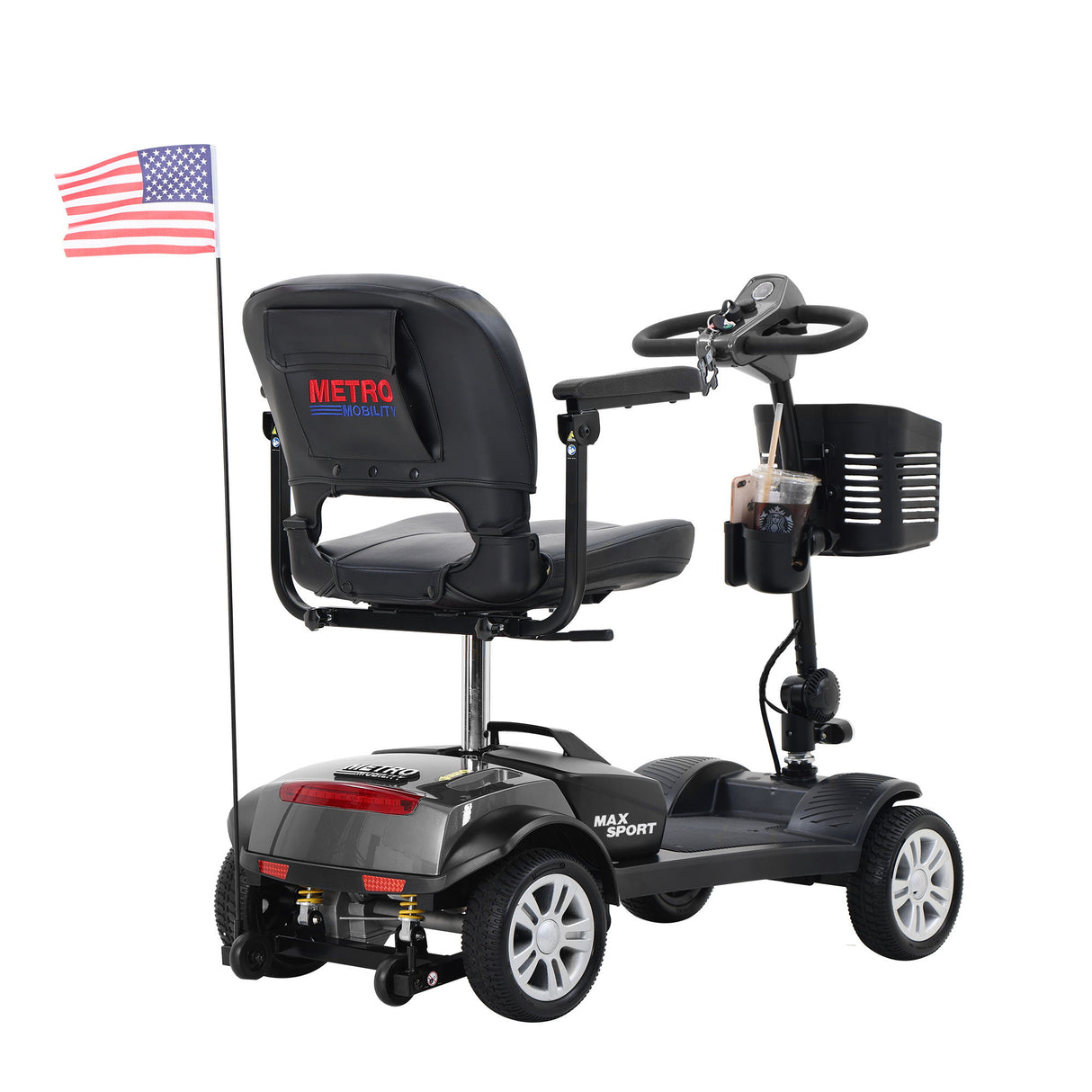 Max Sport - 4 Wheels Outdoor Compact Mobility Scooter With 2 Pieces X 12Ah Lead Acid Battery