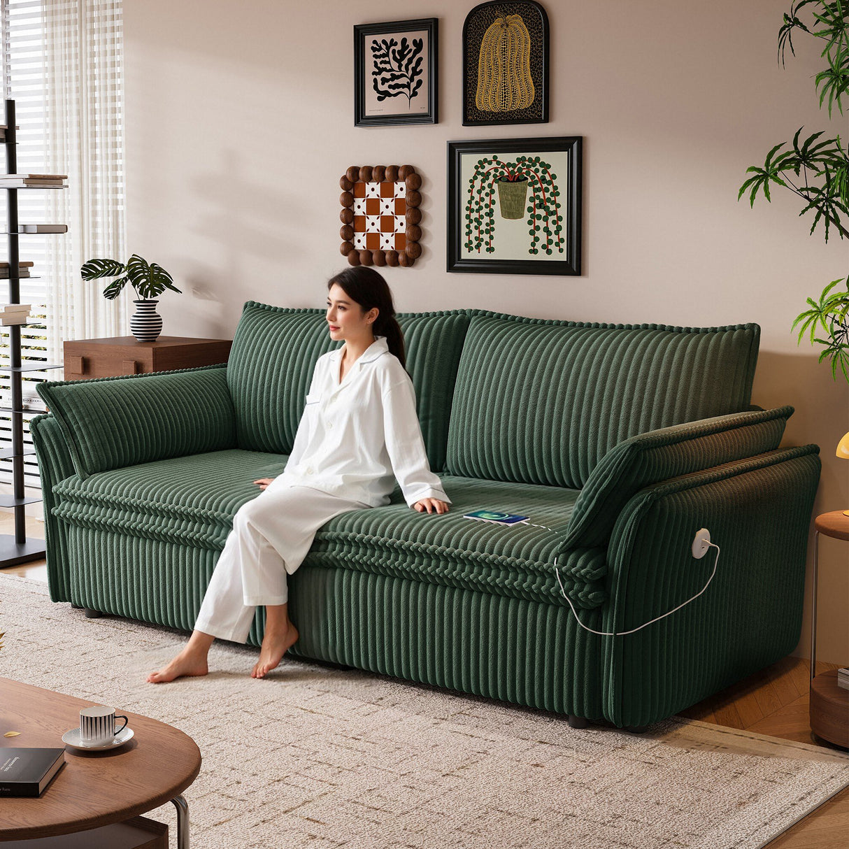 Multi-Functional 85-Inch Convertible Sofa Bed
