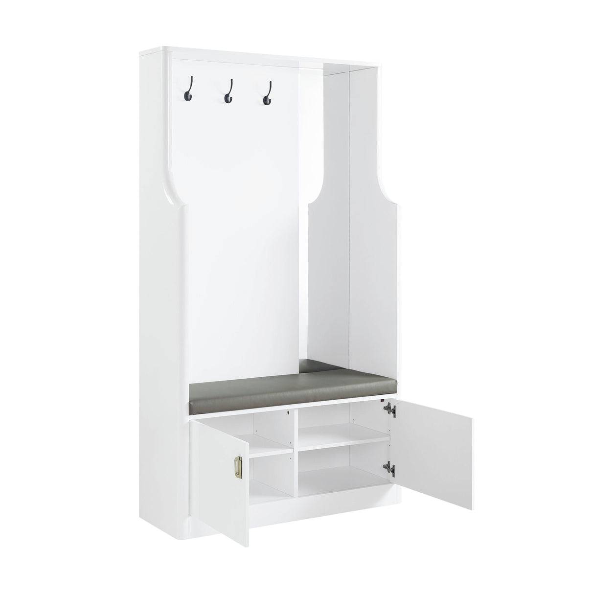 Buck II - High Gloss Hall Tree - White - Best Buy Furniture