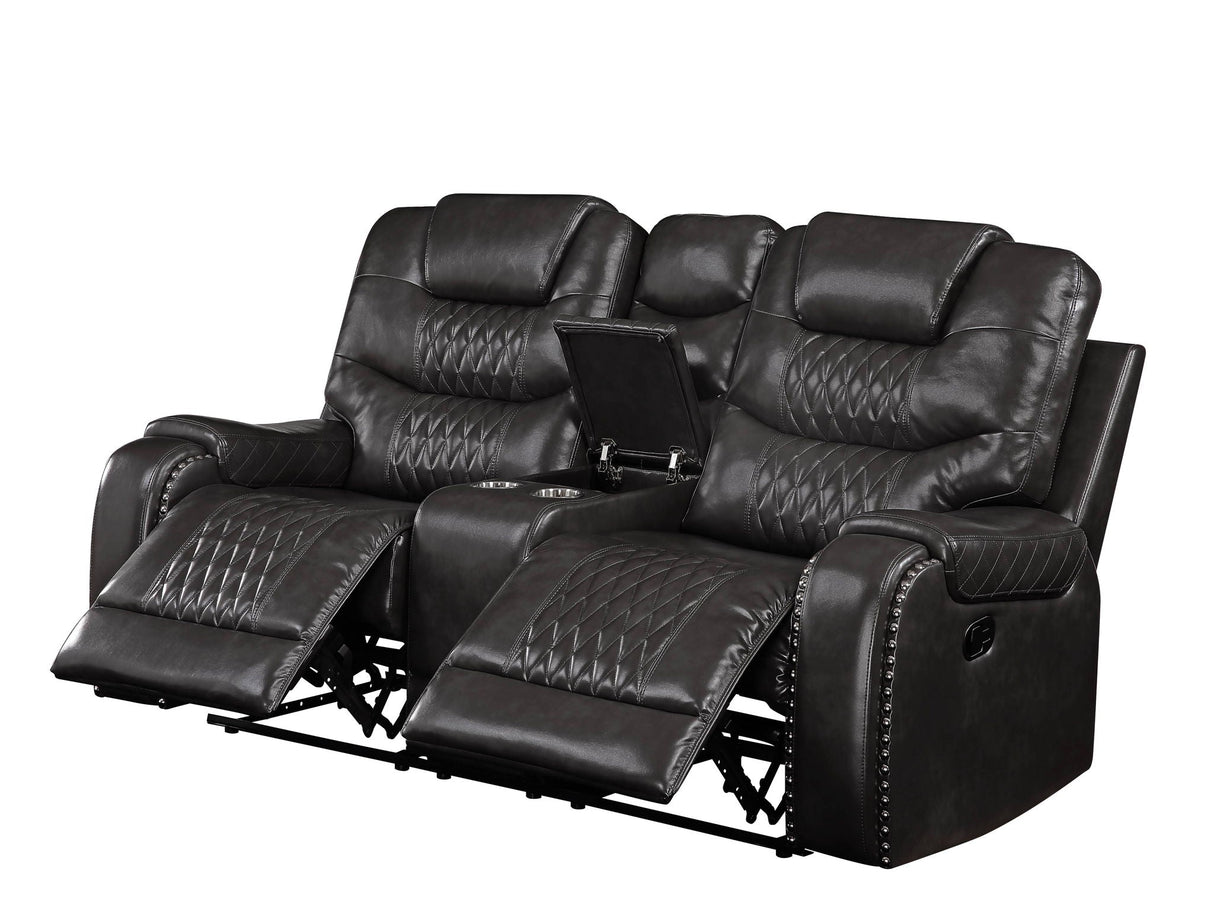 Braylon - Recliner Loveseat With Cupholder Console - Brown - Best Buy Furniture