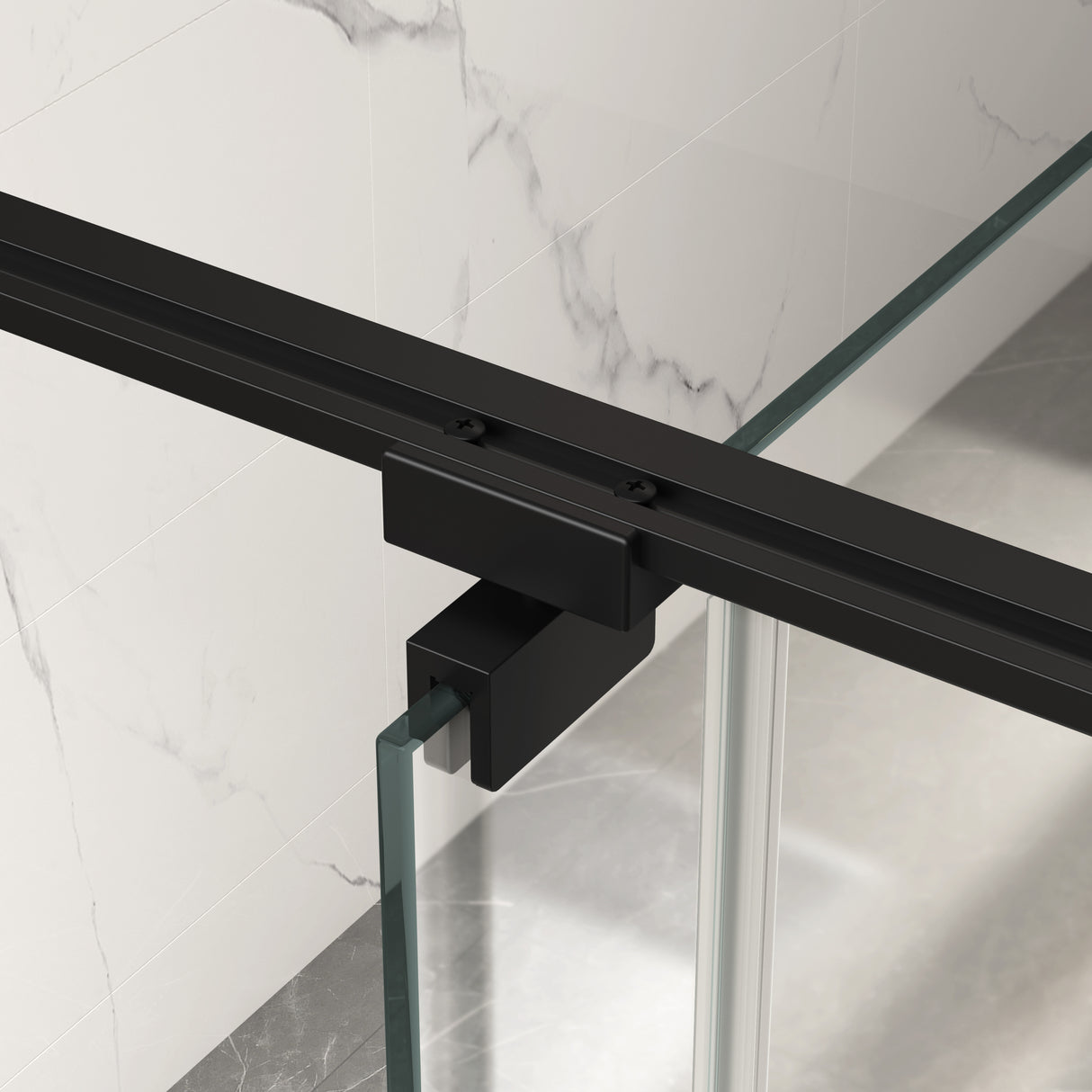 50-54"W x 74"H Pivot Shower Door with Matte Tempered Glass Finish