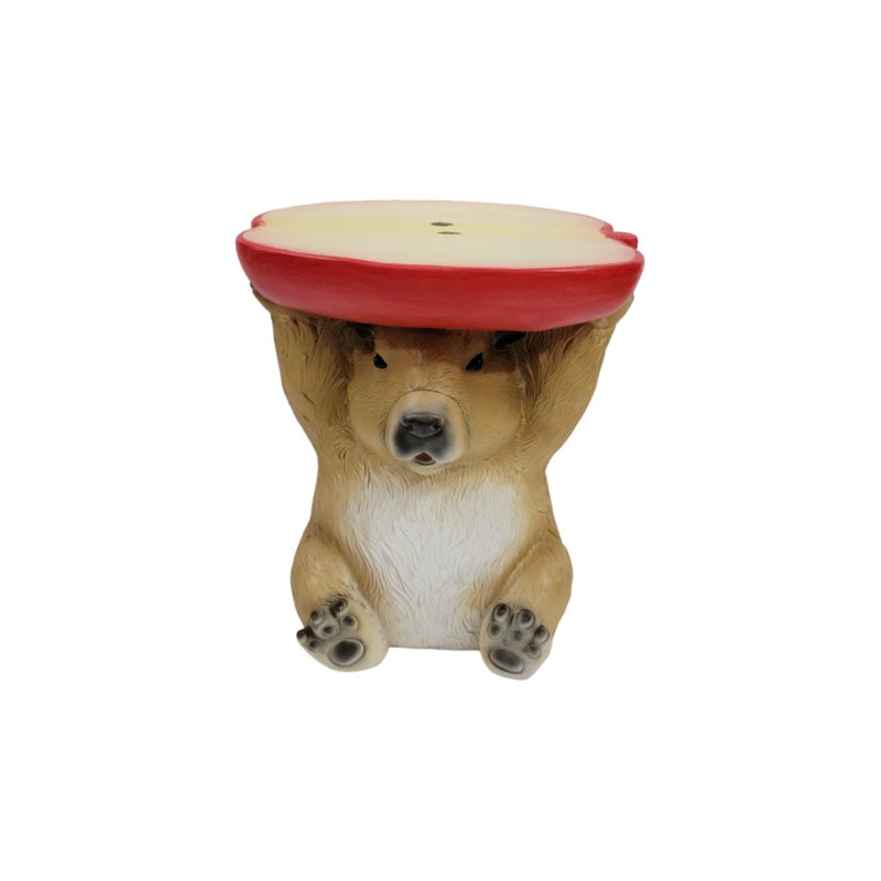 14" Capybara Holding Apple Slice Stool