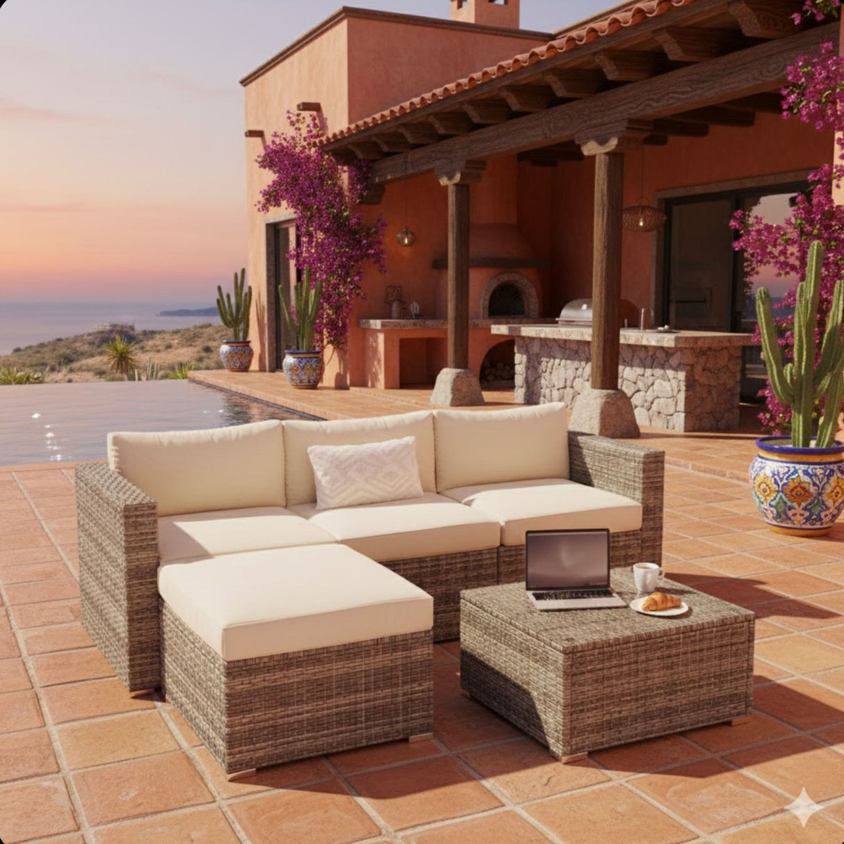 Modern Patio Set With Coffee Table