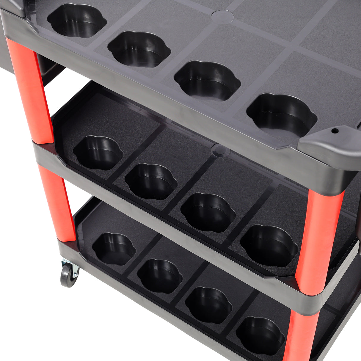 3 Tier Rolling Auto Detail Cart With Wheels