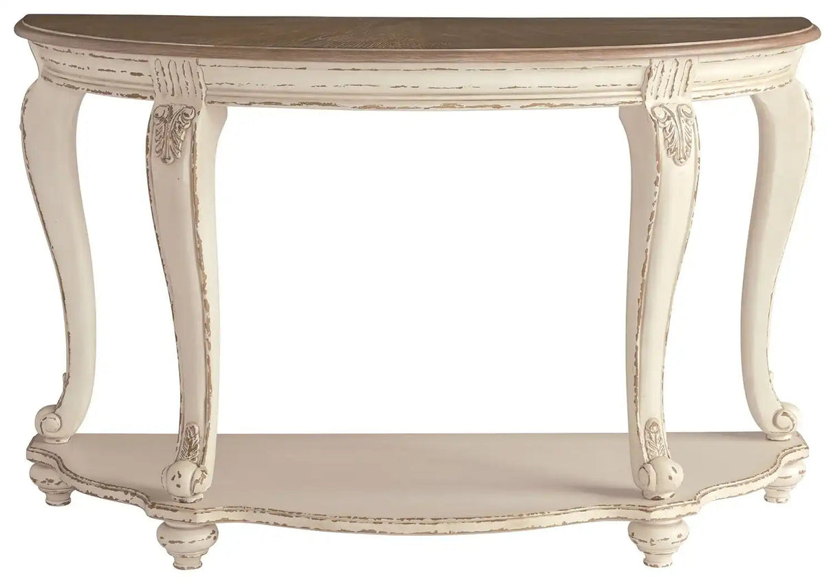 Realyn - Sofa Table - White / Brown - Best Buy Furniture