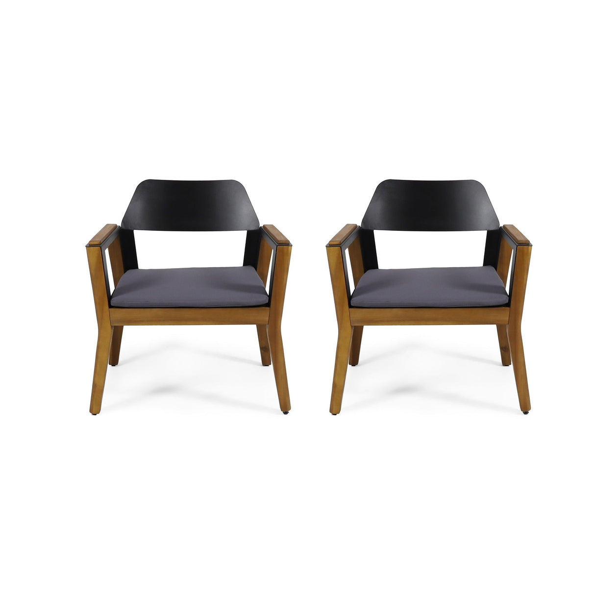Soho - Transitional Style Outdoor Club Chair (Set of 2) With Cushions - Teak - Best Buy Furniture